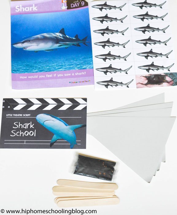 Preschool homeschool curriculum learning about sharks