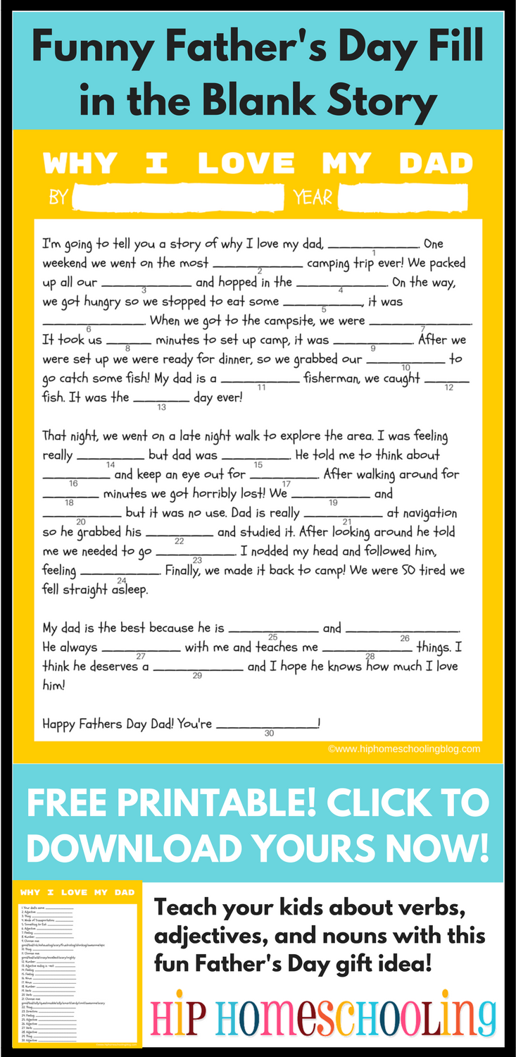 homemade fathers day gifts: Grab your FREE PRINTABLE funny, fill-in-the-blank story he'll love! Fathers Day | Fathers day gifts from kids | fathers day gifts | fathers day crafts for kids | fathers day ideas | unique fathers day gifts | unique fathers day gifts from kids | unique fathers day ideas | unique fathers day diy | unique fathers day | homemade fathers day gifts | homemade fathers day gifts from kids | homemade fathers day cards | homemade fathers day | homemade fathers day gift ideas