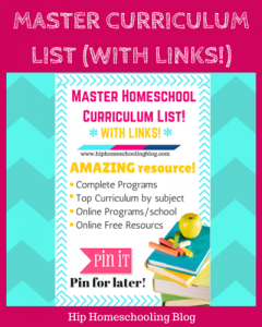 master curriculum list with links!