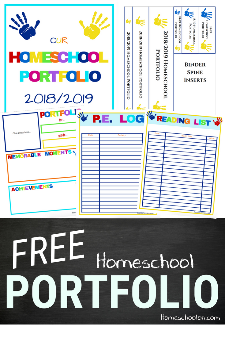 Free homeschool portfolio printable 2018/2019