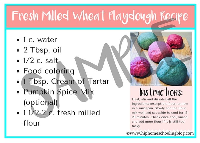 Fresh Milled Wheat Playdough Recipe