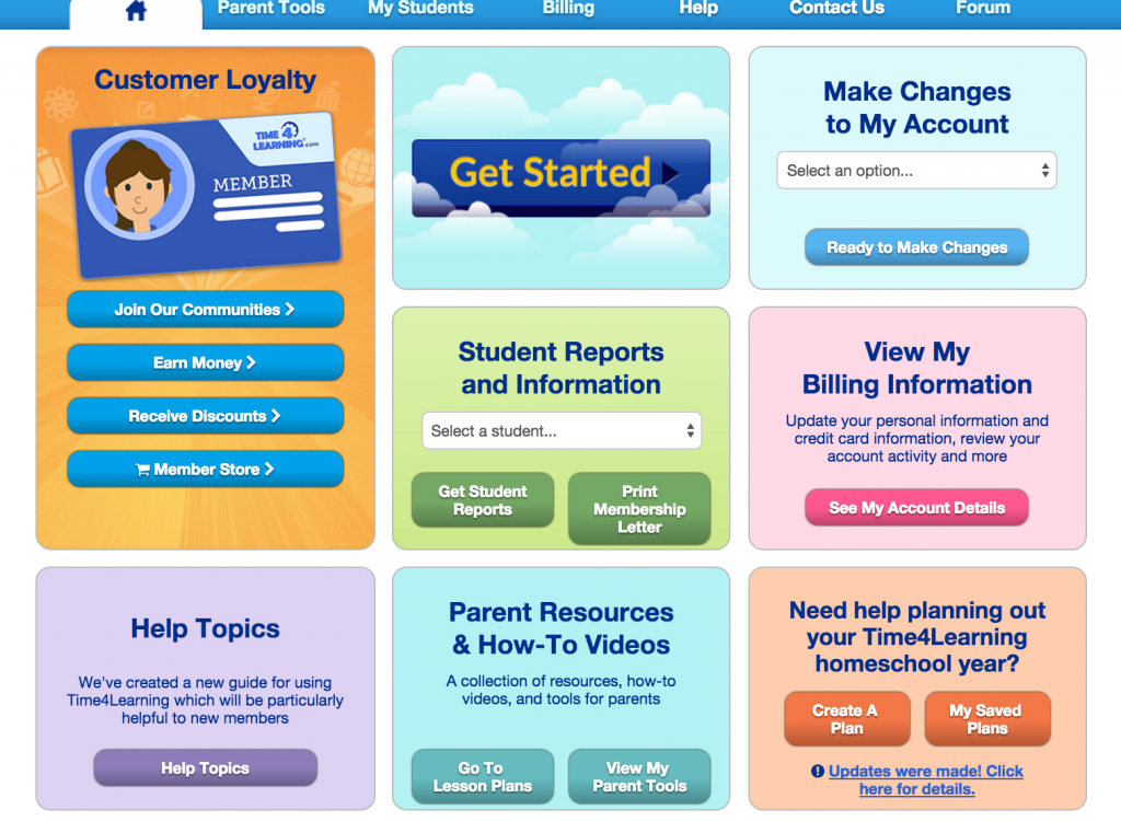 Time4Learning Reviews: Parent Dashboard