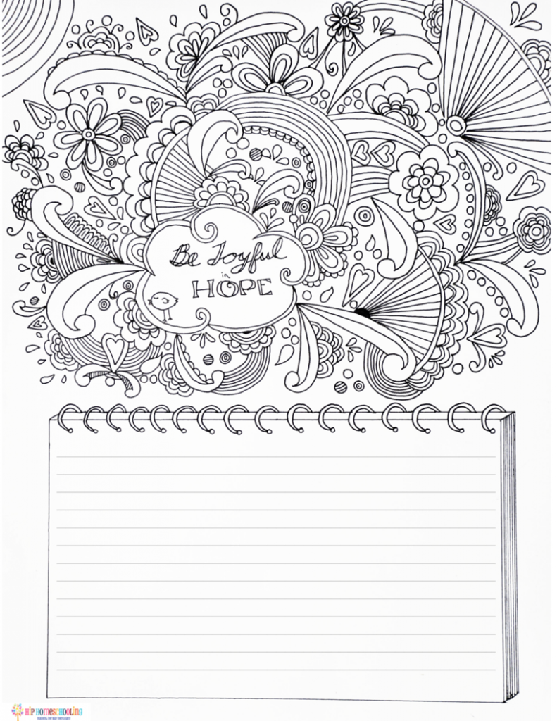 Gratitude Journal Coloring page and journaling template