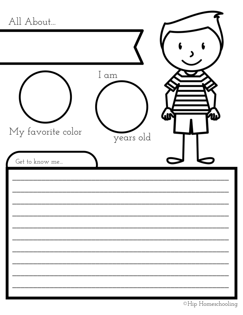 All About Me Worksheets Page 2