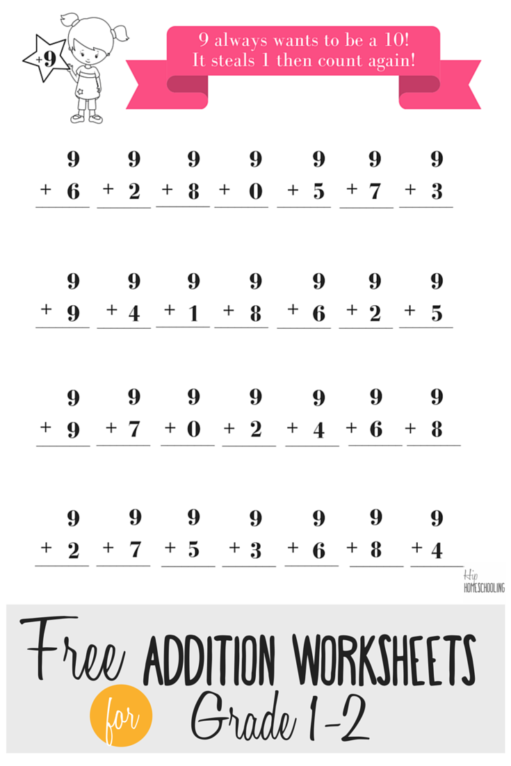 Free Addition Worksheets for Grades 1 and 2