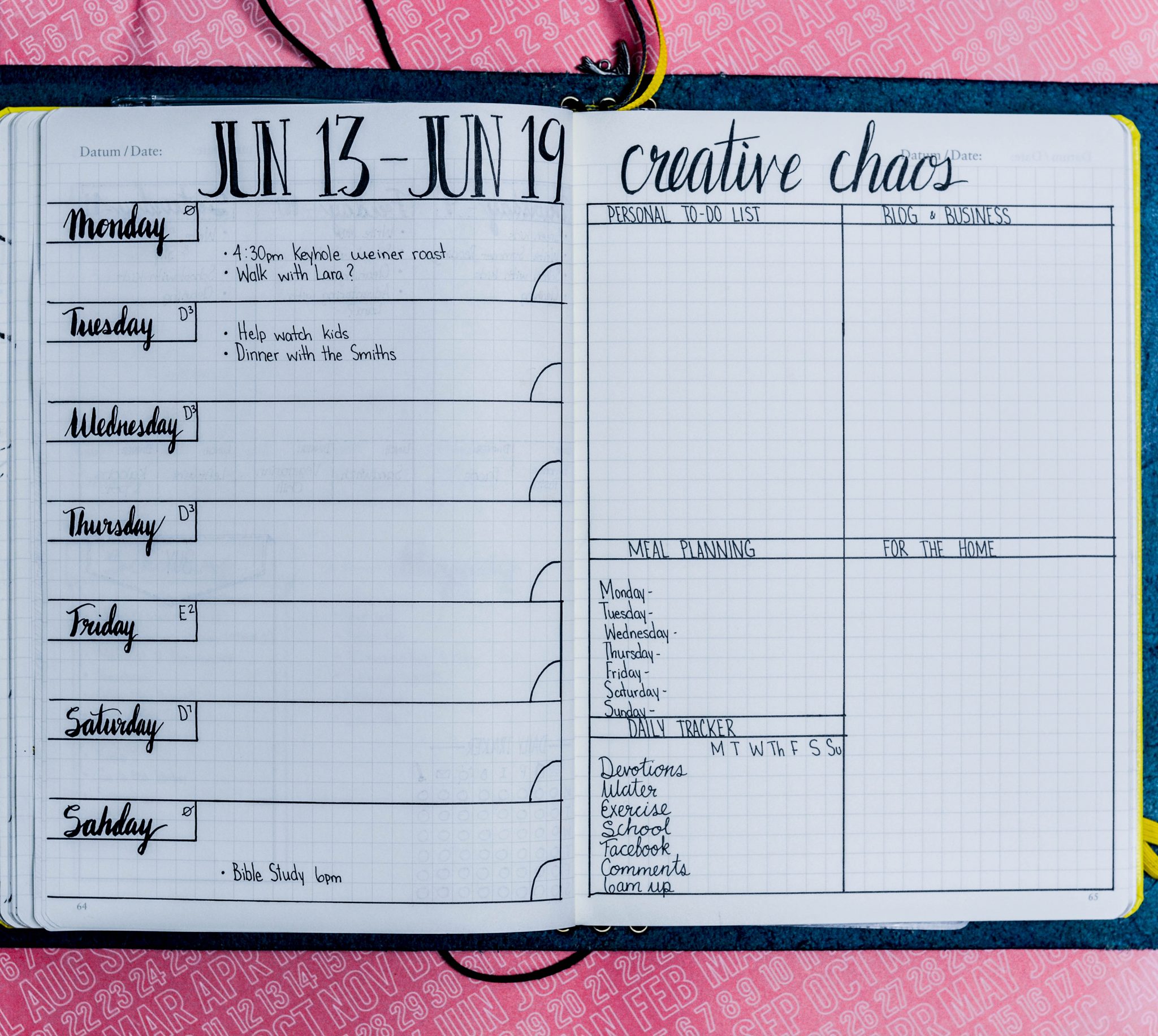 Bullet Journal Weekly Layout Ideas