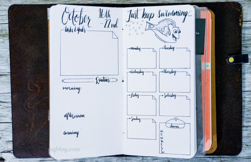 bullet journal weekly layout 