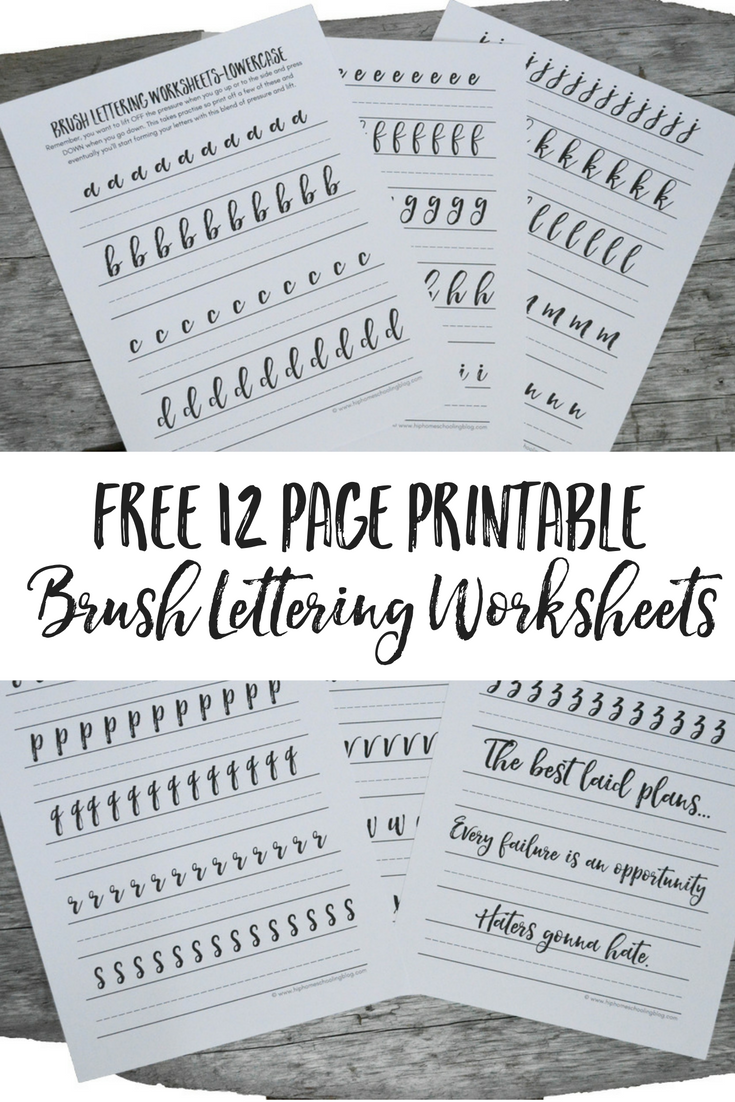 brush calligraphy worksheet