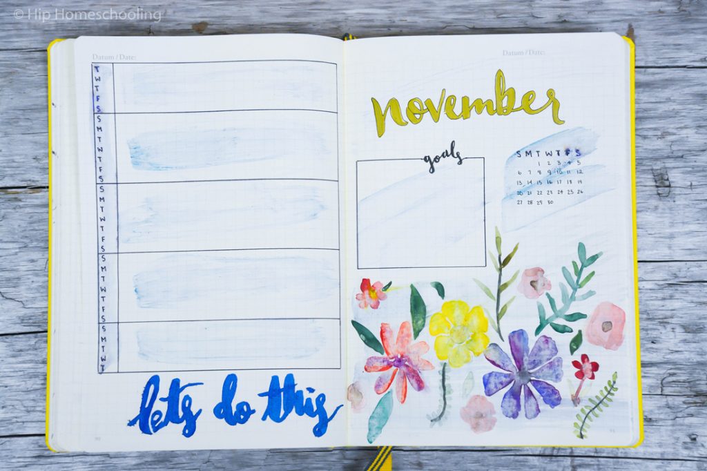 Simple Planner Monthly Set Up, Including 10+ Useful Bullet Journal Ideas  For The Blank Spreads