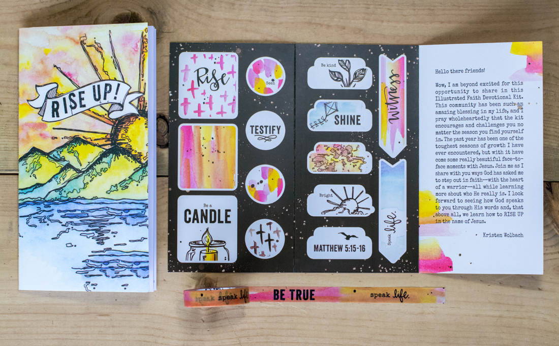 Bible journaling in a notebook: rise up illustrated faith devotional kit