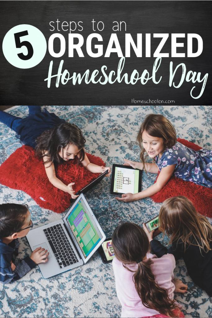 5 steps to an organized homeschool day: coffee, a whole lot of coffee! If you feel like your days are out of control or not going as you had hoped, come on over and try these 5 steps to get you out of the doldrums and help you home educate your children the way you always imagined. #homeschool #homeschooling